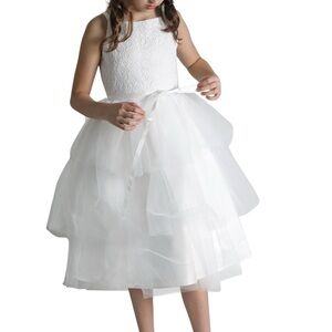 NWT $140 Us Angels Ballerina Sparkle Lace Layered Tulle Dress Girls Size 10